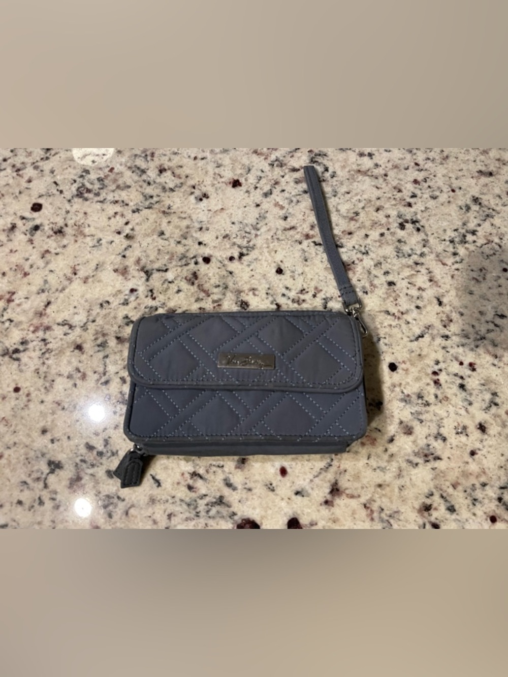 Vera Bradley Quilted Wristlet in Slate Gray